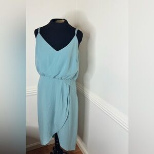 Boutique Dress Chic Light Blue Midi Dress